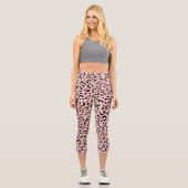 Leggings Capri Léopard Print, Léopard Spots, Rose Léopard (Recto)