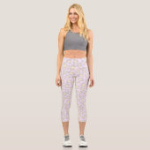 Leggings Capri Léopard Rose Pâle Gris Jaune (Recto)