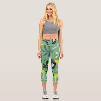 Leggings Capri Les animaux de la jungle, les éléments tropicaux,