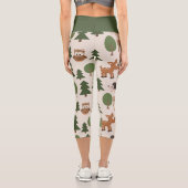 Leggings Capri Les animaux des bois mignons forêt motif nature (Verso)