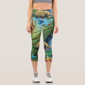 Leggings Capri Les animaux qui vivent ensemble jettent un oreille (Recto)