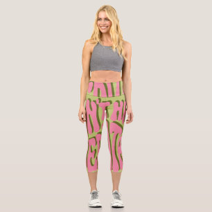 Leggings Capri les années 70 Retro : 'Meditate' Motivational Post