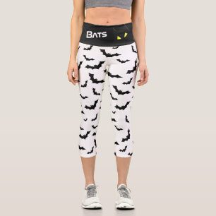Leggings Capri Les chauves-souris noires et blanches emblématique