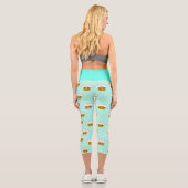 Leggings Capri Les petits gâteaux kawaii en bleu (Verso)