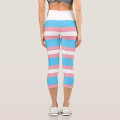 Leggings Capri #LetThemPlay Athlètes Transgenres Drapeau Trans (Verso)