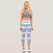Leggings Capri #LetThemPlay Athlètes Transgenres Drapeau Trans (Recto)