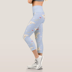 Leggings Capri Lettres et Livres de la Chouette Hedwige Motif