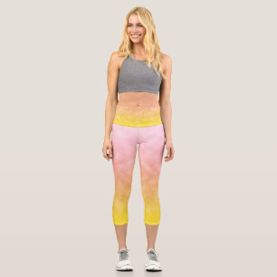 Leggings Capri Lever de soleil dans des cieux de barbe à papa
