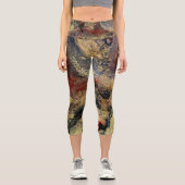 Leggings Capri Lever du soleil sur la peinture du désert dans les (Recto)