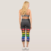 Leggings Capri LGBT Rainbow Flowers Gay pride Liberté et égalité (Verso)