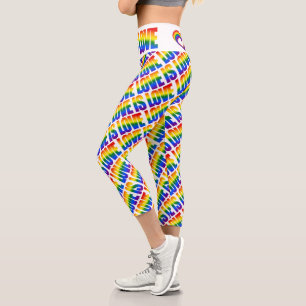 Leggings Capri LGBT Rainbow Motif de texte Gay pride LGBTQ