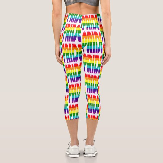 Leggings Capri LGBT Rainbow Motif de texte Gay pride LGBTQ (Verso)