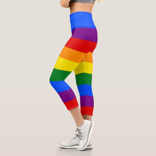 Leggings Capri LGBT Rainbow Strip