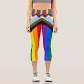 Leggings Capri LGBTQ & Pride - drapeau de progression arc-en-ciel (Recto)