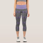 Leggings Capri Libellule violette (Recto)