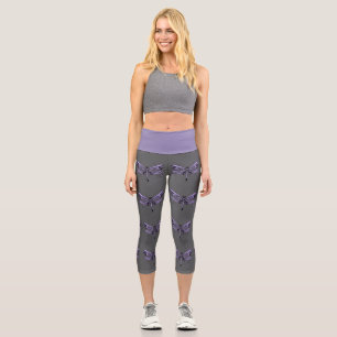 Leggings Capri Libellule violette