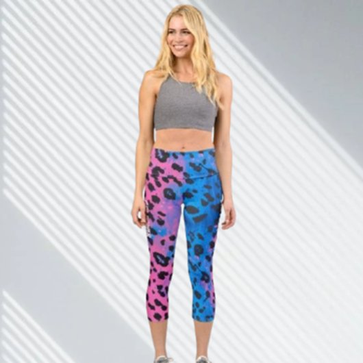 Leggings Capri Libérez votre style avec la puissance de Neon Leop