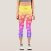 Leggings Capri Lieux d'entraînement coloré sur mesure leopard élé (Recto)