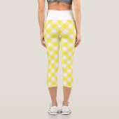 Leggings Capri Light Yellow Classic Gingham Pattern (Verso)
