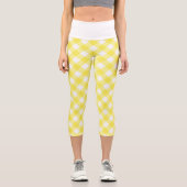 Leggings Capri Light Yellow Classic Gingham Pattern (Recto)