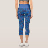 Leggings Capri Ligne baroque Bleu fleuri (Verso)