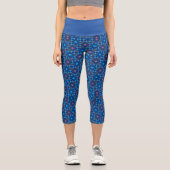 Leggings Capri Ligne baroque Bleu fleuri (Recto)