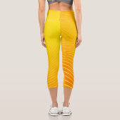 Leggings Capri Ligne géométrique moderne Orange Yellow Stripe Omb (Verso)
