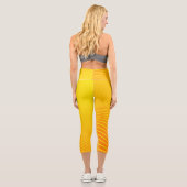 Leggings Capri Ligne géométrique moderne Orange Yellow Stripe Omb (Verso)