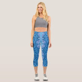 Leggings Capri ligne sauvage bleue Capris haut taille (Recto)
