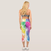 Leggings Capri Lignes arc-en-ciel courbes (Verso)