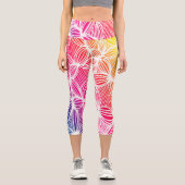 Leggings Capri Lignes arc-en-ciel courbes (Recto)