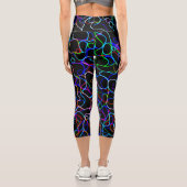 Leggings Capri Lignes courbes multicouleurs néon (Verso)