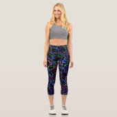 Leggings Capri Lignes courbes multicouleurs néon (Recto)