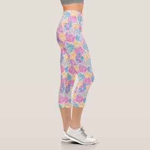 Leggings Capri Lignes de formes géométriques Abstraites Pastel co