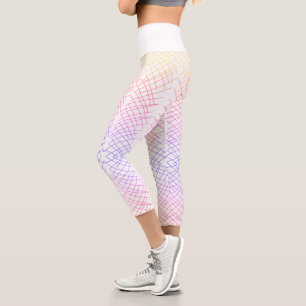 Leggings Capri Lignes d'esquisse d'art Abstrait Courbes Légendes