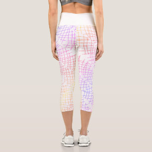 Leggings Capri Lignes d'esquisse d'art Abstrait Courbes Légendes