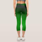 Leggings Capri Lignes géométriques Abstraites sur Vert profond (Verso)