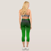 Leggings Capri Lignes géométriques Abstraites sur Vert profond (Verso)