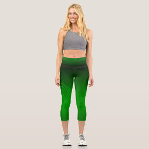 Leggings Capri Lignes géométriques Abstraites sur Vert profond