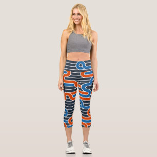 Leggings Capri Lignes géométriques torsadées Vintages