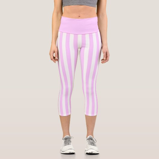 Leggings Capri Lilac Bande verticale Haut taille Capris (Recto)