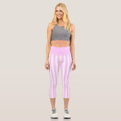 Leggings Capri Lilac Bande verticale Haut taille Capris (Recto)