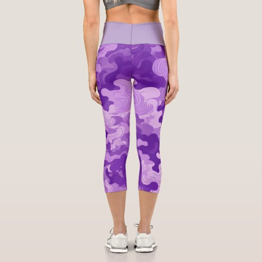Leggings Capri Lilac camo pattern  (Verso)