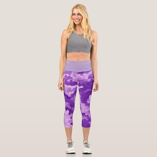 Leggings Capri Lilac camo pattern (Recto)