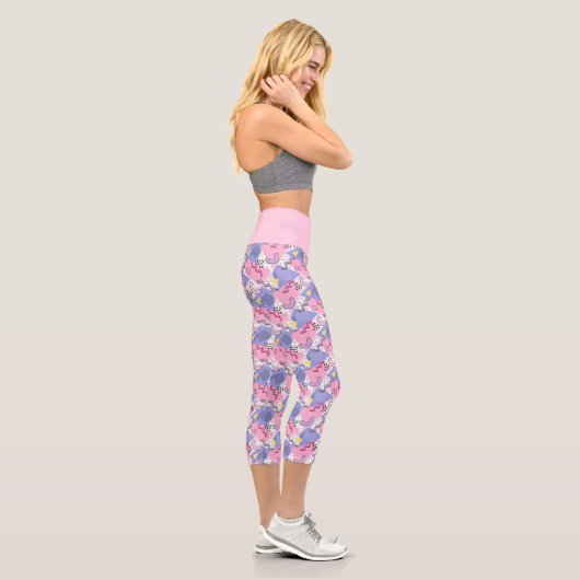 Leggings Capri Lilac rose actif des années 80 Memphis (Droite)
