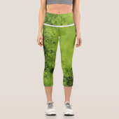 Leggings Capri Lime Green Grunge with Black Accents (Recto)