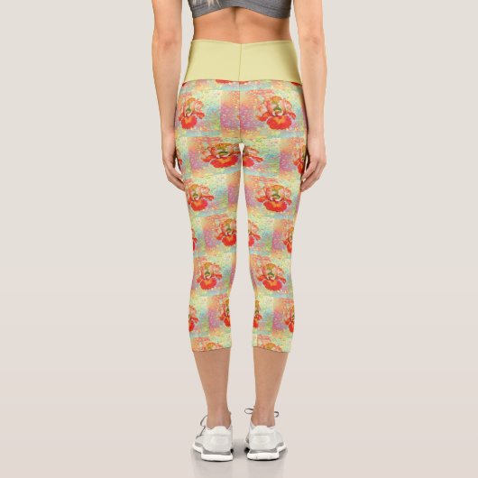 Leggings Capri Lime jaune et orange Iris Capris (Verso)