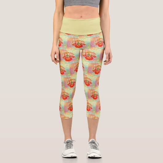 Leggings Capri Lime jaune et orange Iris Capris (Recto)