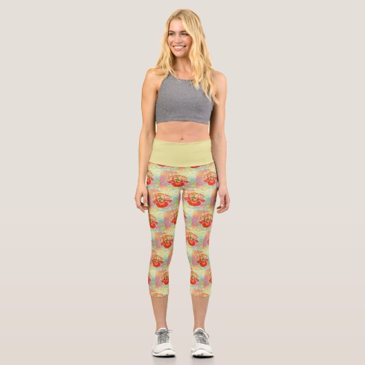 Leggings Capri Lime jaune et orange Iris Capris (Recto)