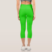 Leggings Capri Lime Vert Solide Couleur Plaine (Verso)